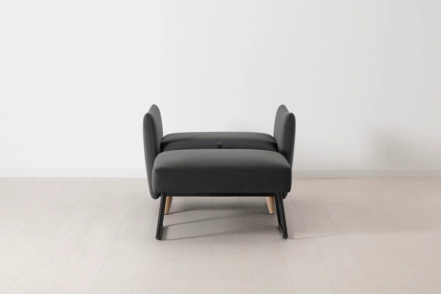 Model 08 Chair Bed Single Sofa Bed, Oak / Charcoal - Image 5