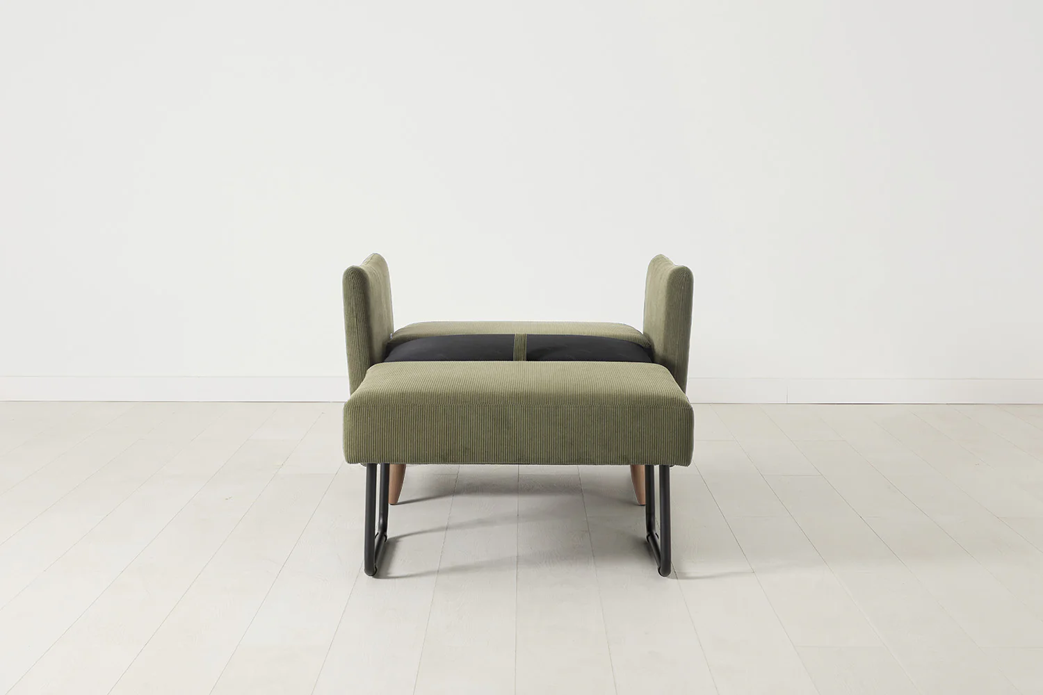 Model 08 Chair Bed Single Sofa Bed, Oak / Fennel - Image 4