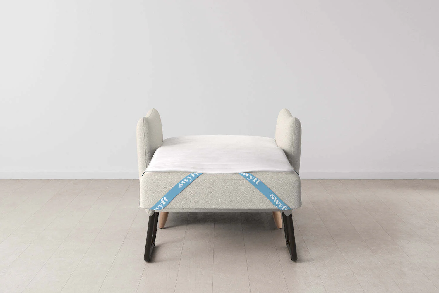 Model 08 Chair Bed Single Sofa Bed, Oak / Ivory - Image 7