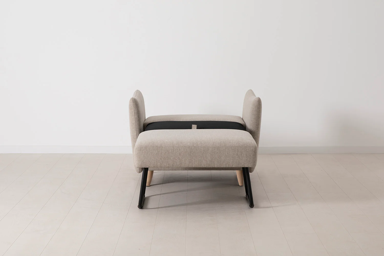 Model 08 Chair Bed Single Sofa Bed, Oak / Pumice - Image 7