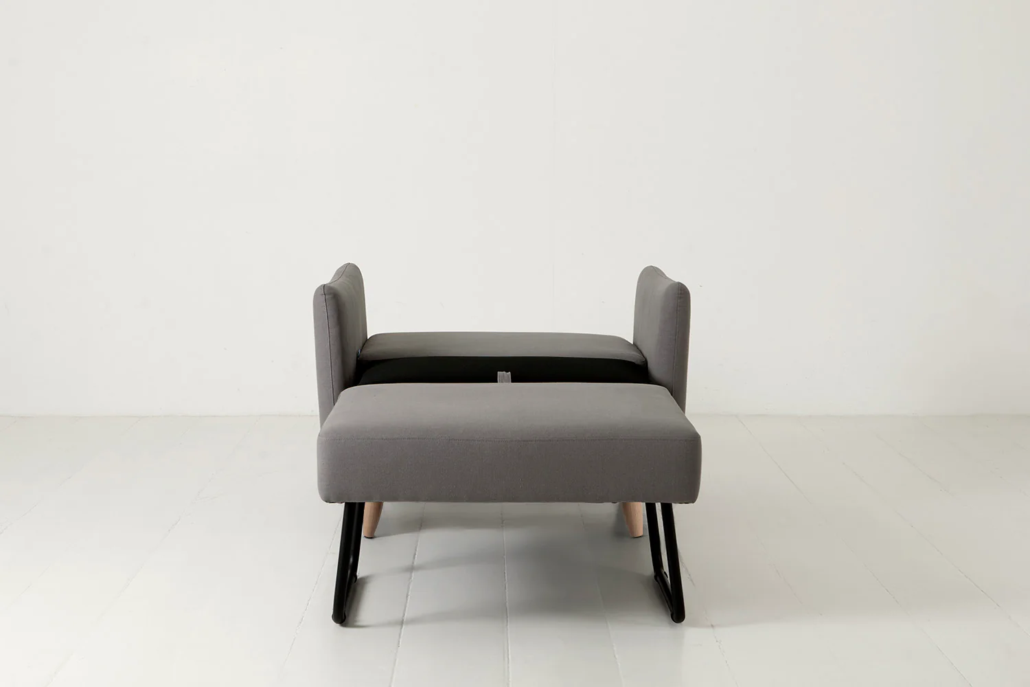 Model 08 Chair Bed Single Sofa Bed, Oak / Risso - Image 5