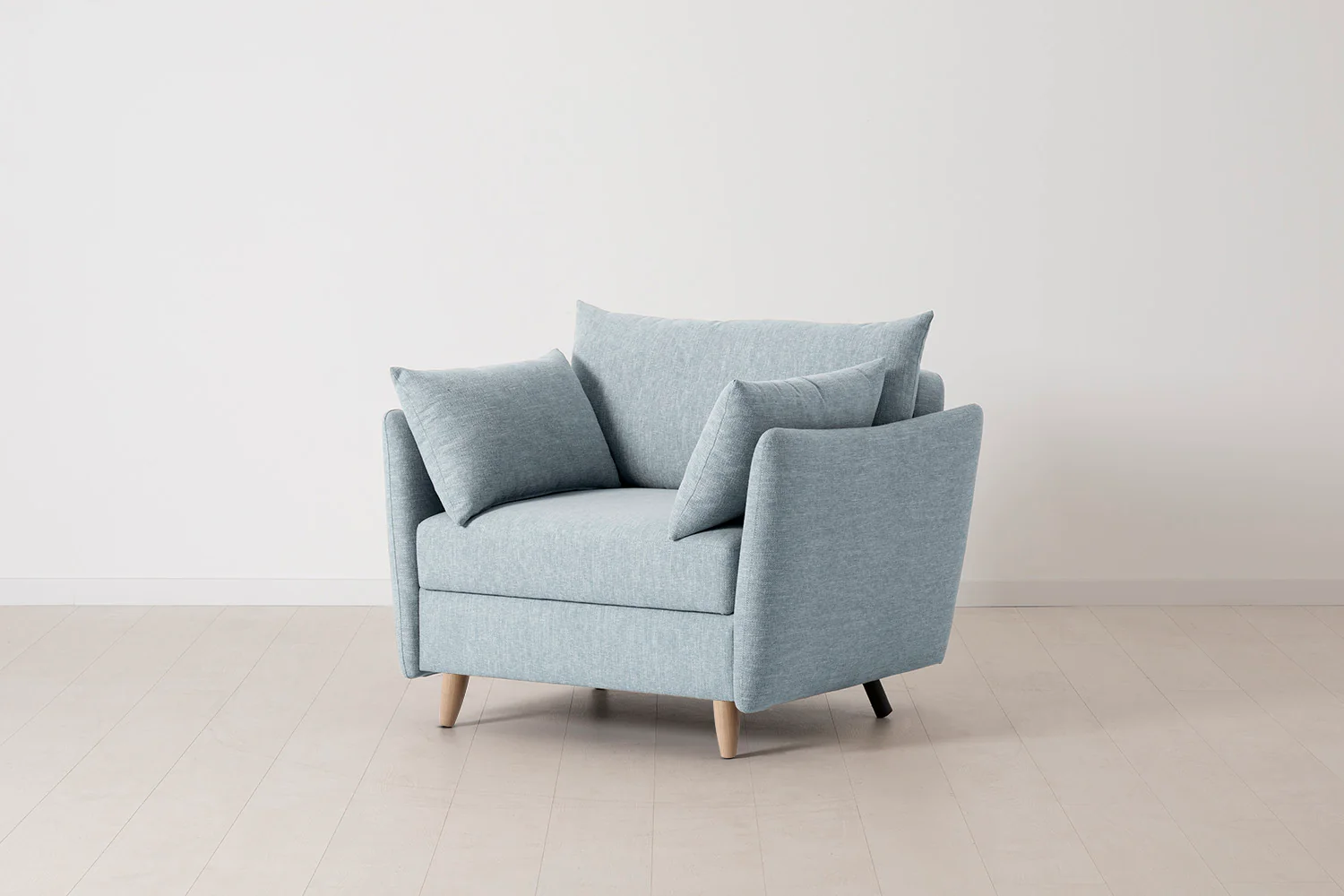 Model 08 Chair Bed Single Sofa Bed, Oak / Seaglass - Image 3