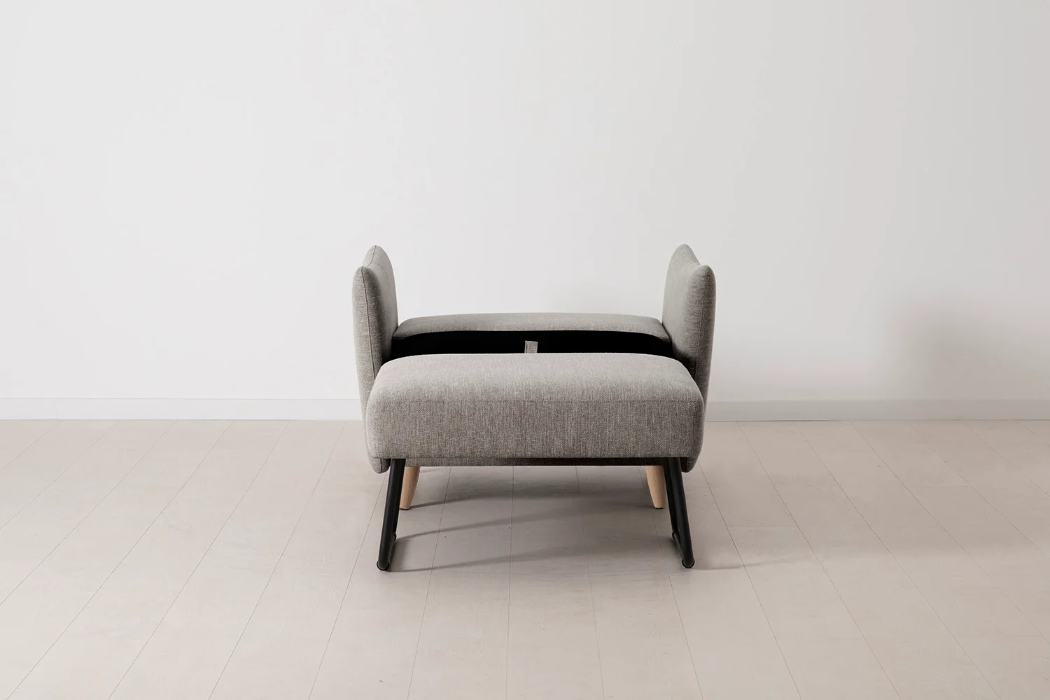 Model 08 Chair Bed Single Sofa Bed, Oak / Shadow - Image 5