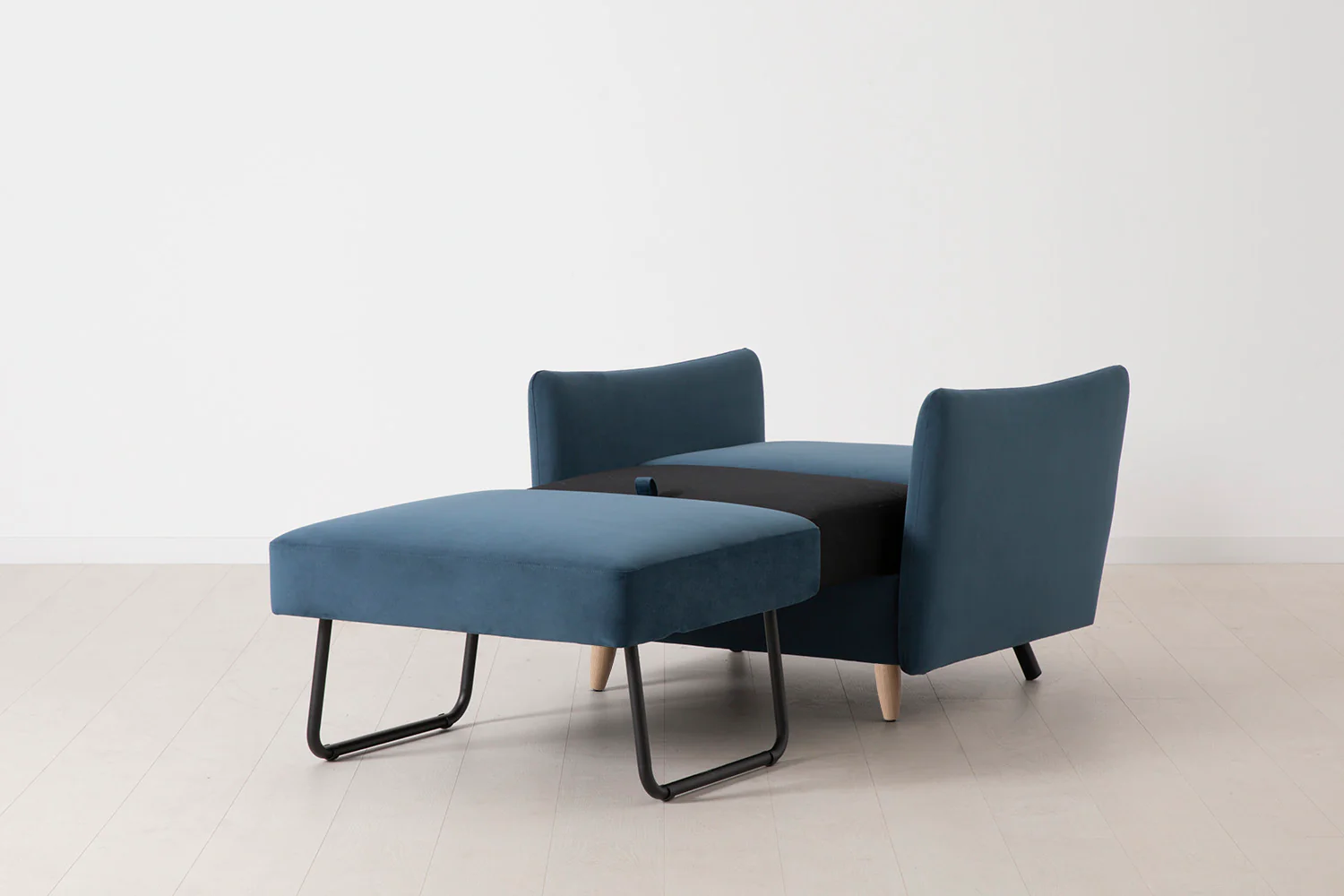 Model 08 Chair Bed Single Sofa Bed, Oak / Teal - Image 7