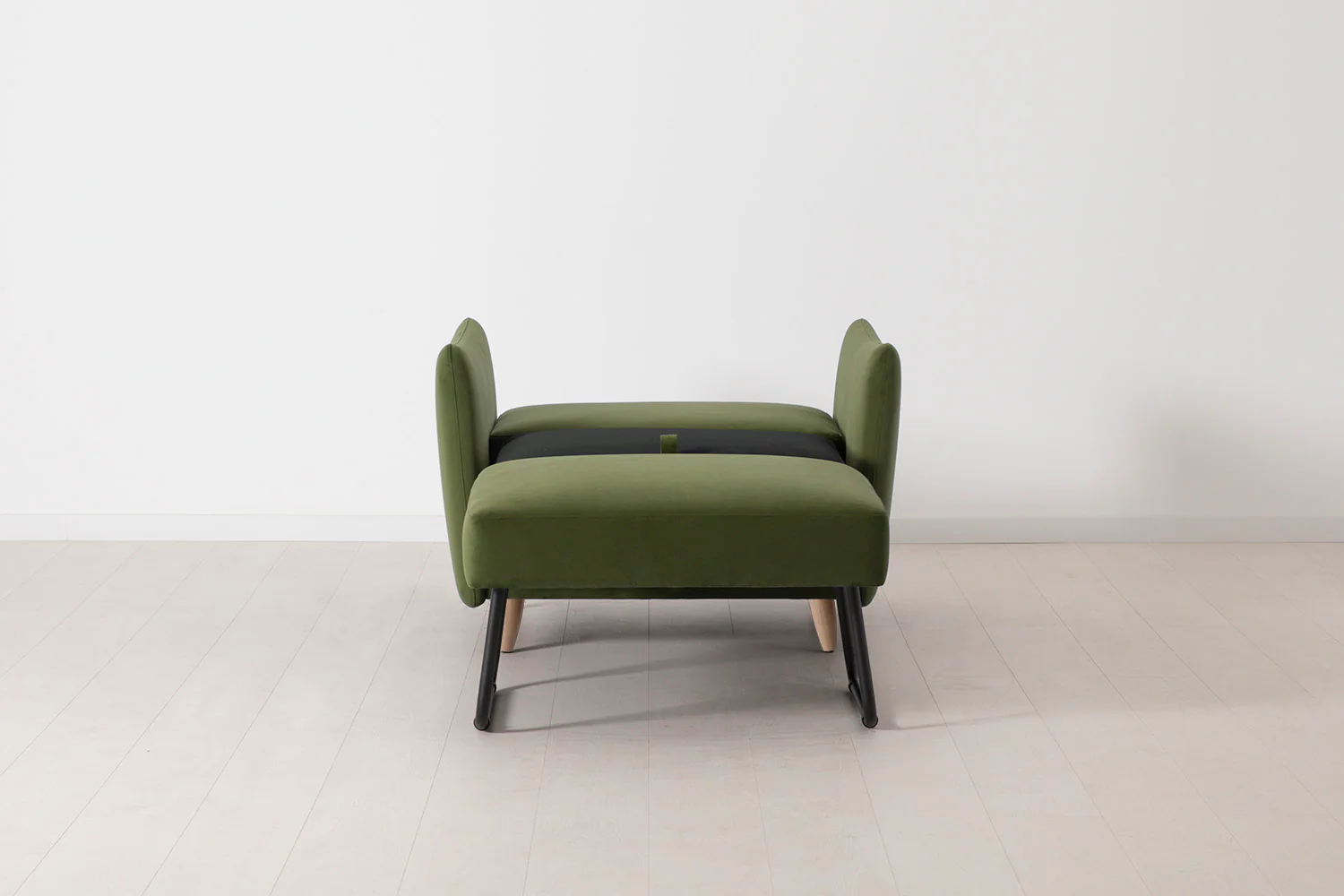 Model 08 Chair Bed Single Sofa Bed, Oak / Vine - Image 5