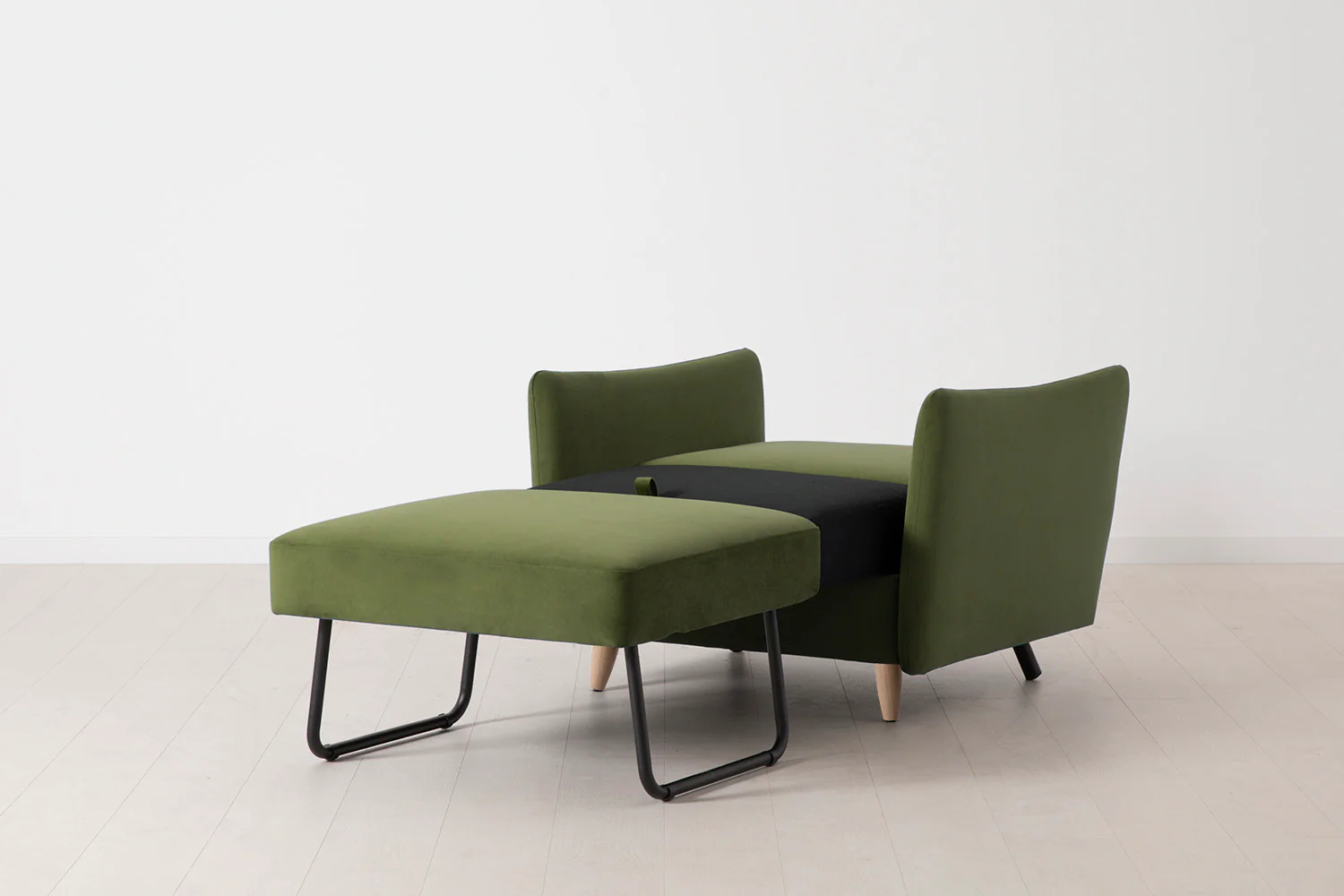 Model 08 Chair Bed Single Sofa Bed, Oak / Vine - Image 7