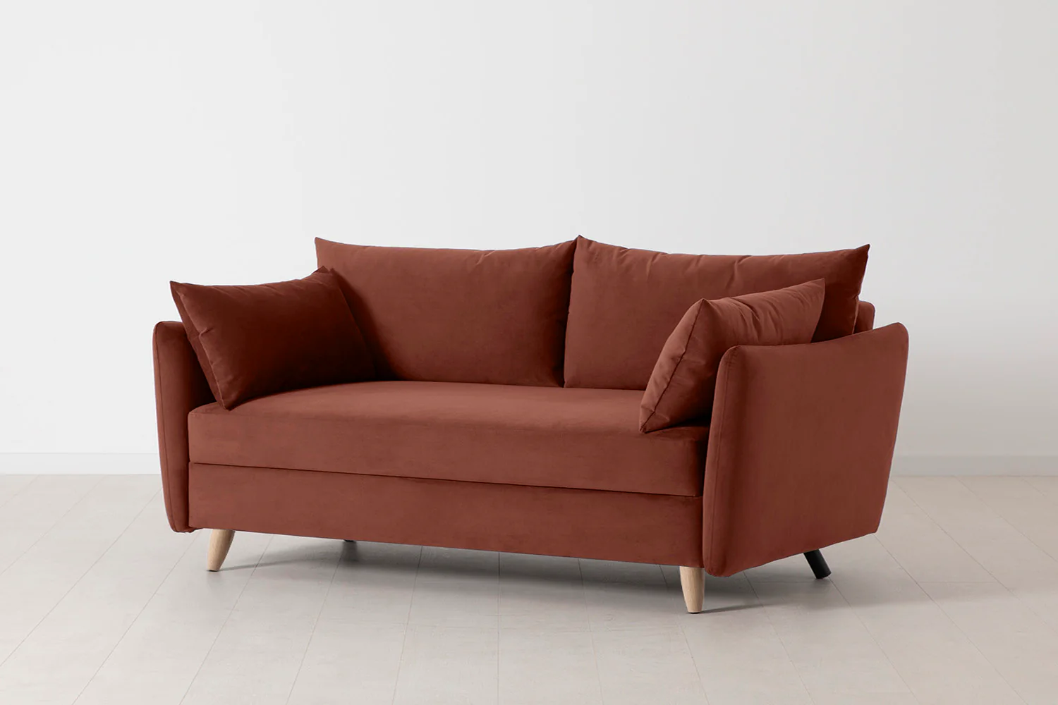 Model 08 Sofa Bed 2.5 Seater, Oak / Brick - Image 4
