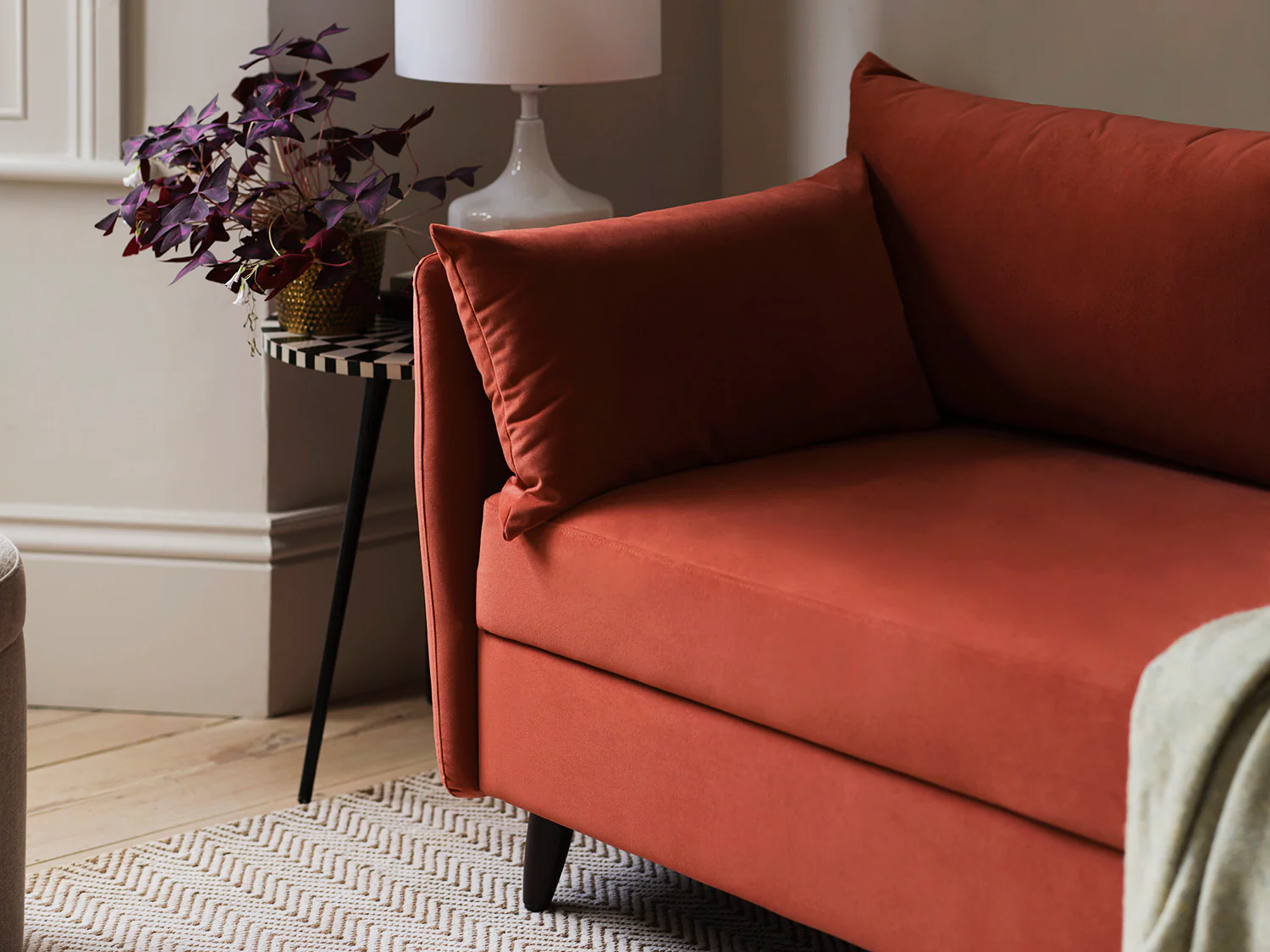 Model 08 Sofa Bed 2.5 Seater, Oak / Brick - Image 9