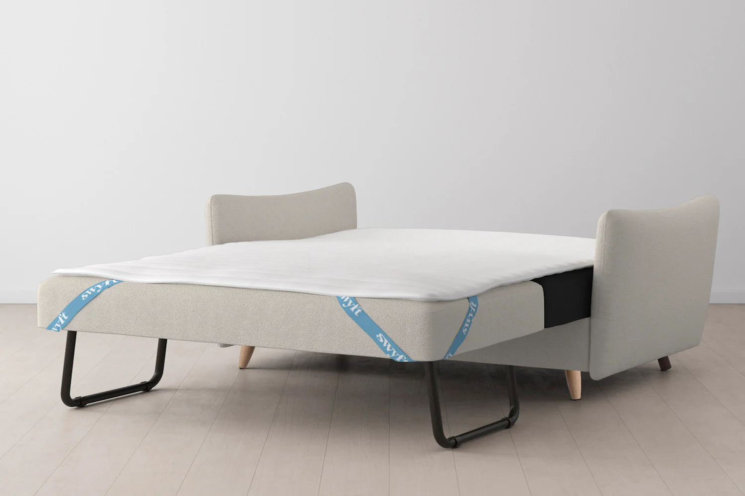 Model 08 Sofa Bed 2.5 Seater, Oak / Ivory - Image 11