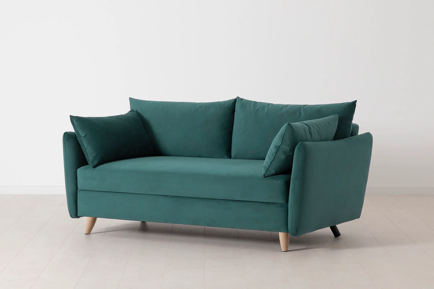 Model 08 Sofa Bed 2.5 Seater, Oak / Kingfisher - Image 4