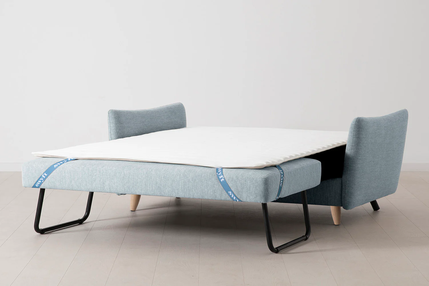 Model 08 Sofa Bed 2.5 Seater, Oak / Seaglass - Image 8