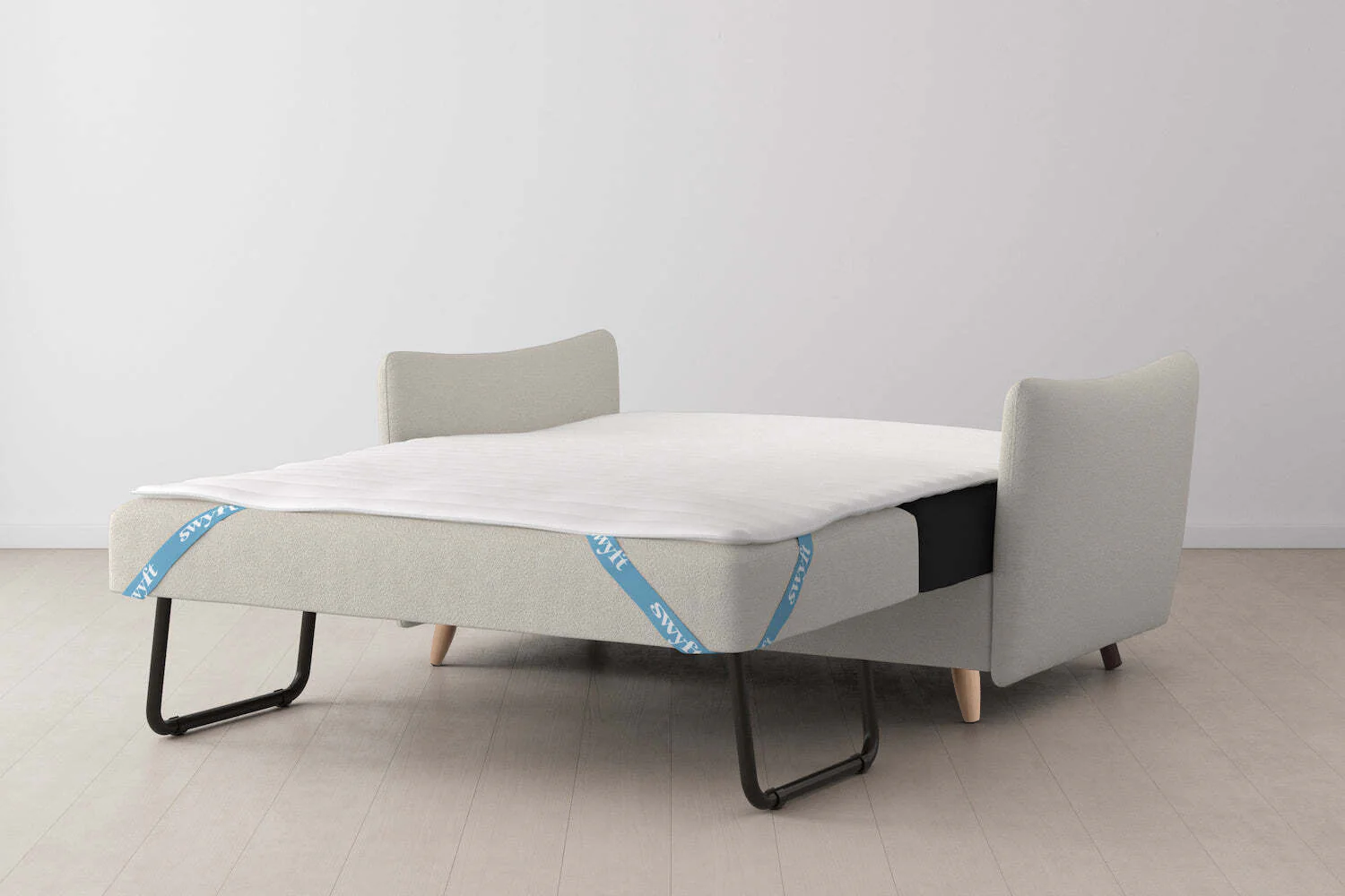 Model 08 Sofa Bed 2 Seater, Oak / Ivory - Image 8