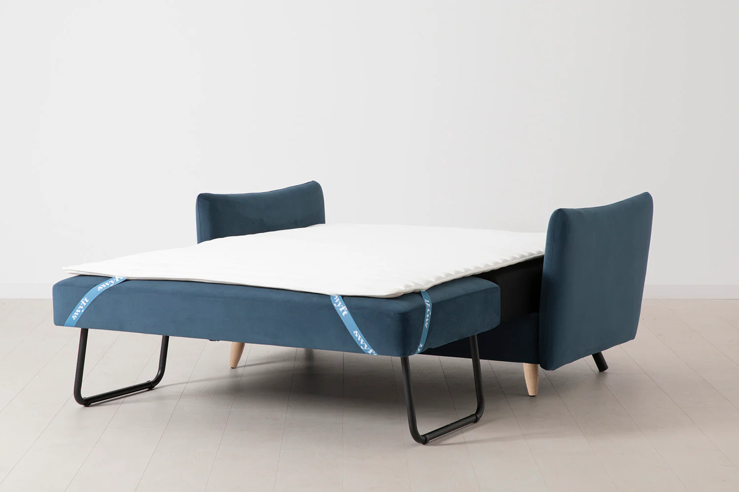 Model 08 Sofa Bed 2 Seater, Oak / Teal - Image 9