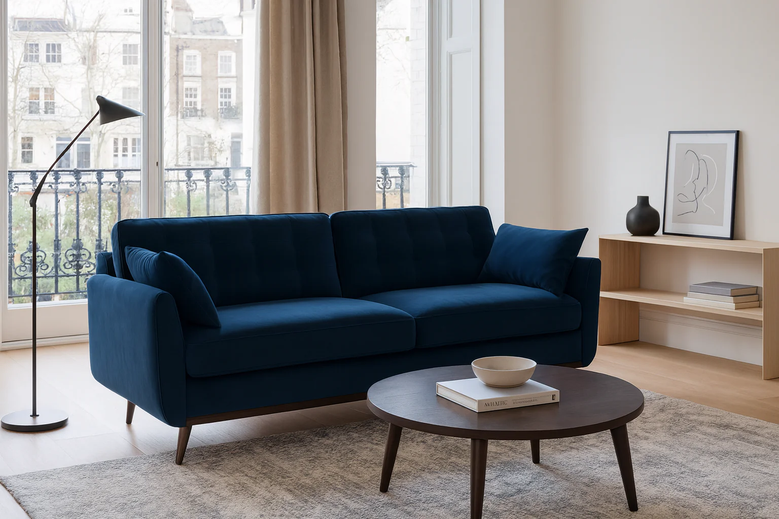 Model 10 2-Seater Sofa, Indigo - Image 2