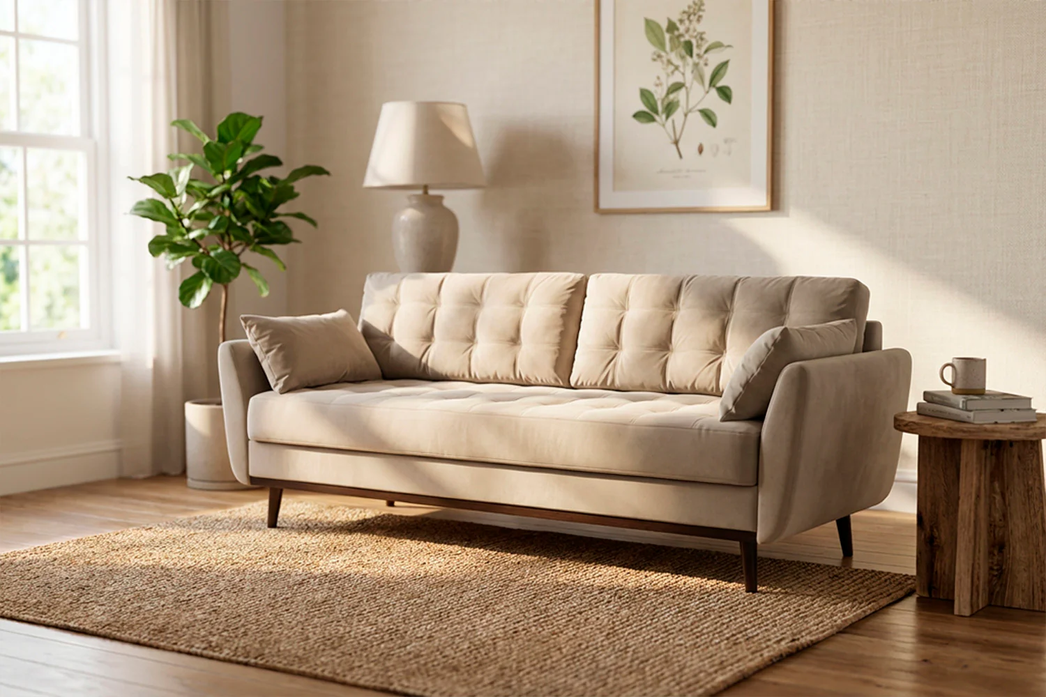 Model 10 Sofa Bed 3 Seater, Bone - Image 4