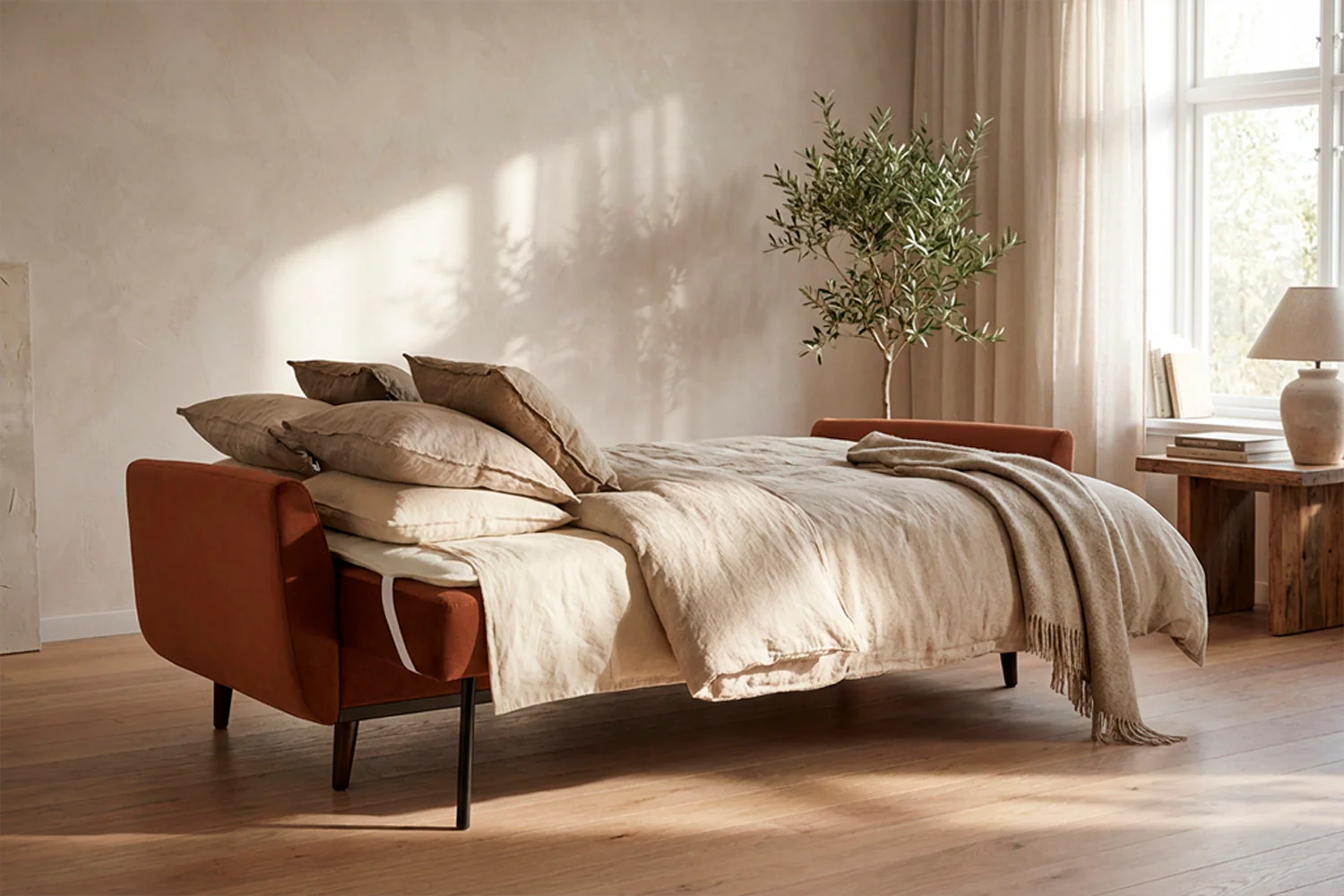 Model 10 Sofa Bed 3 Seater, Umber - Image 2