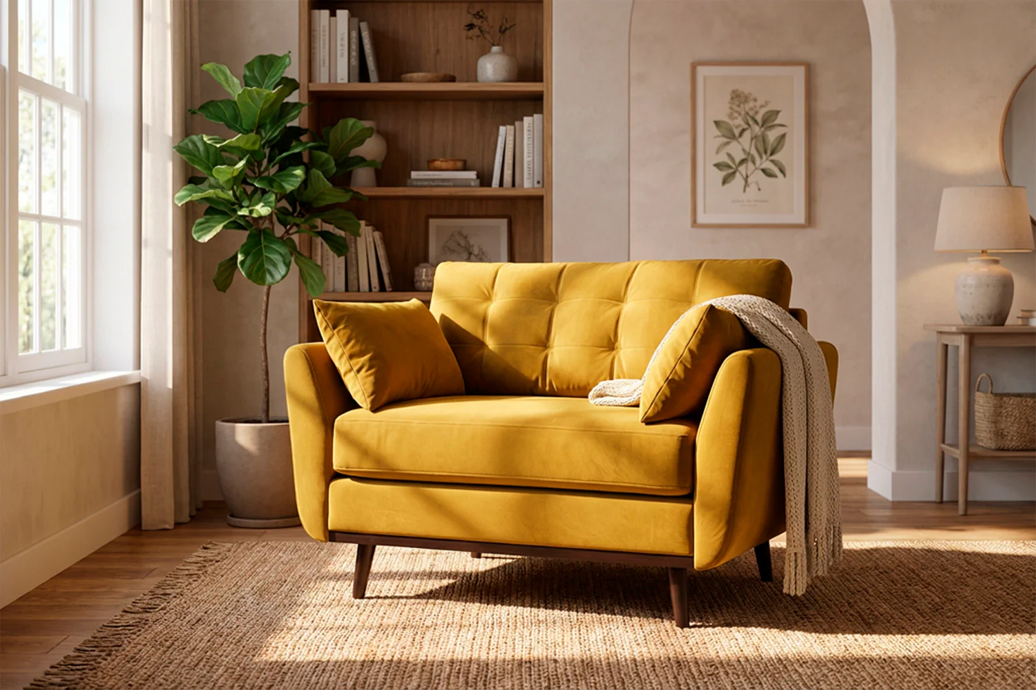 Model 10 Loveseat, Mustard - Image 2