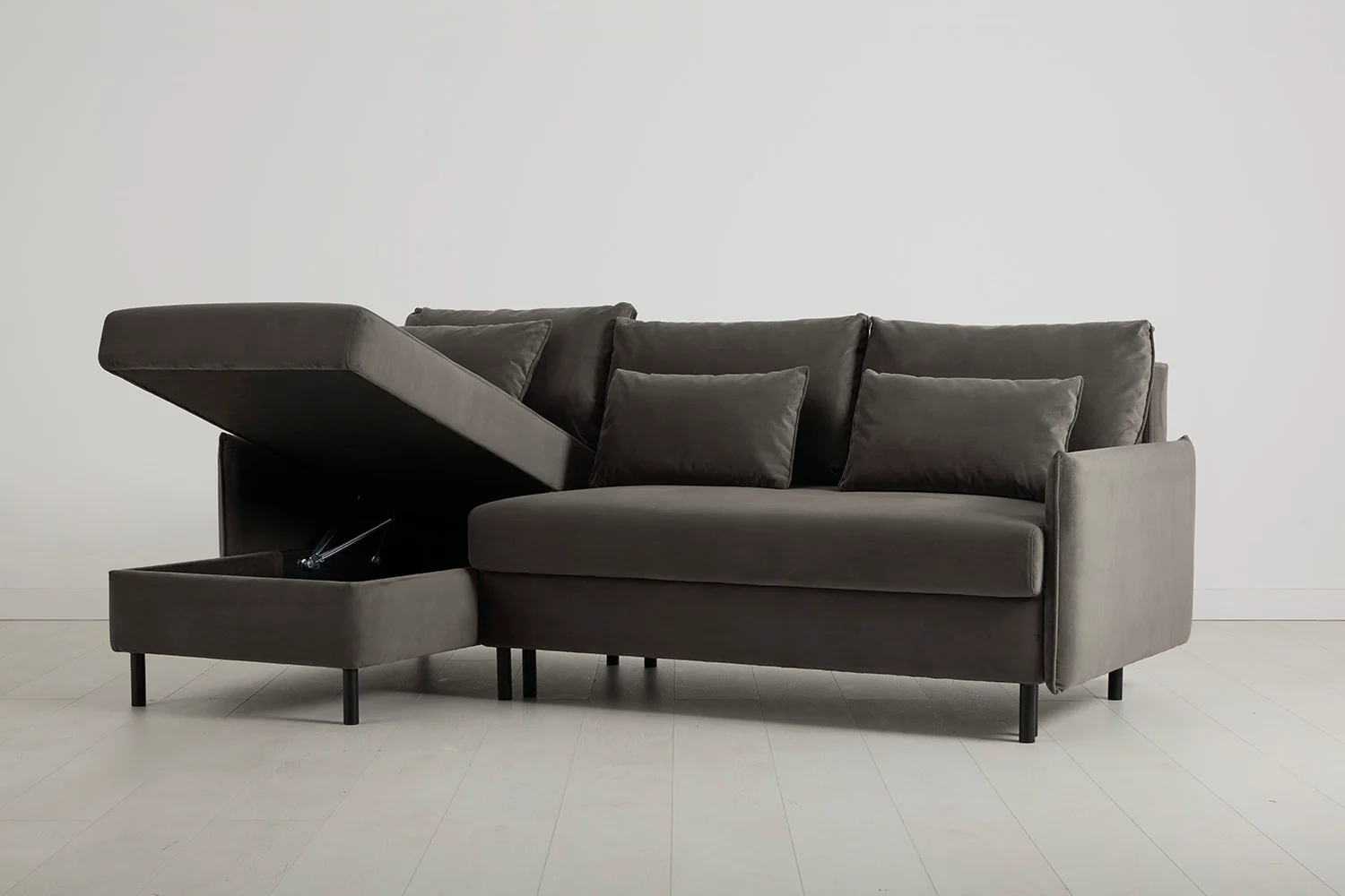 Model 12 Sofa Bed with Storage 3 Seater Left Chaise, Elephant - Image 9