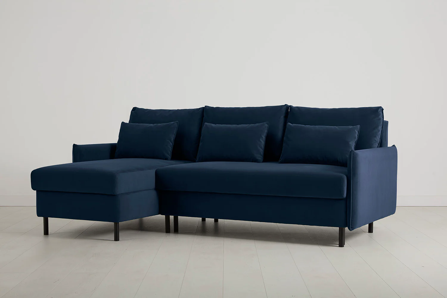 Model 12 Sofa Bed with Storage 3 Seater Left Chaise, Indigo - Image 4
