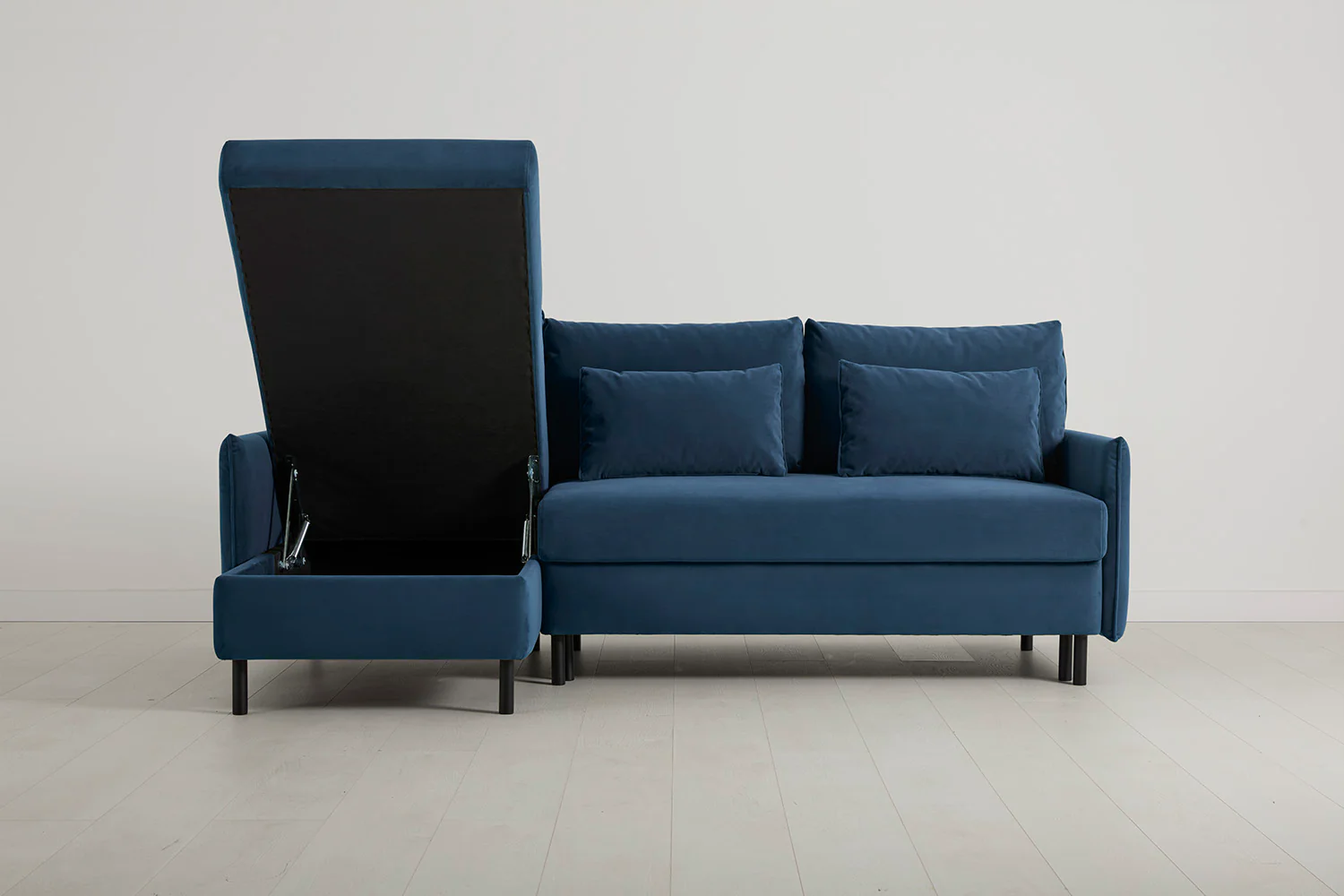 Model 12 Sofa Bed with Storage 3 Seater Left Chaise, Teal - Image 8