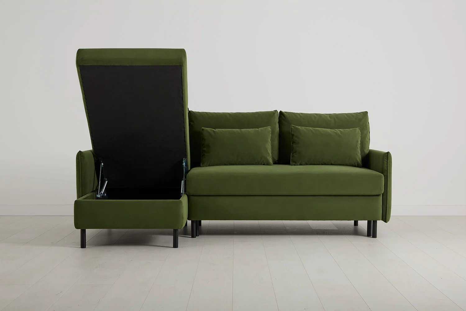 Model 12 Sofa Bed with Storage 3 Seater Left Chaise, Vine - Image 6