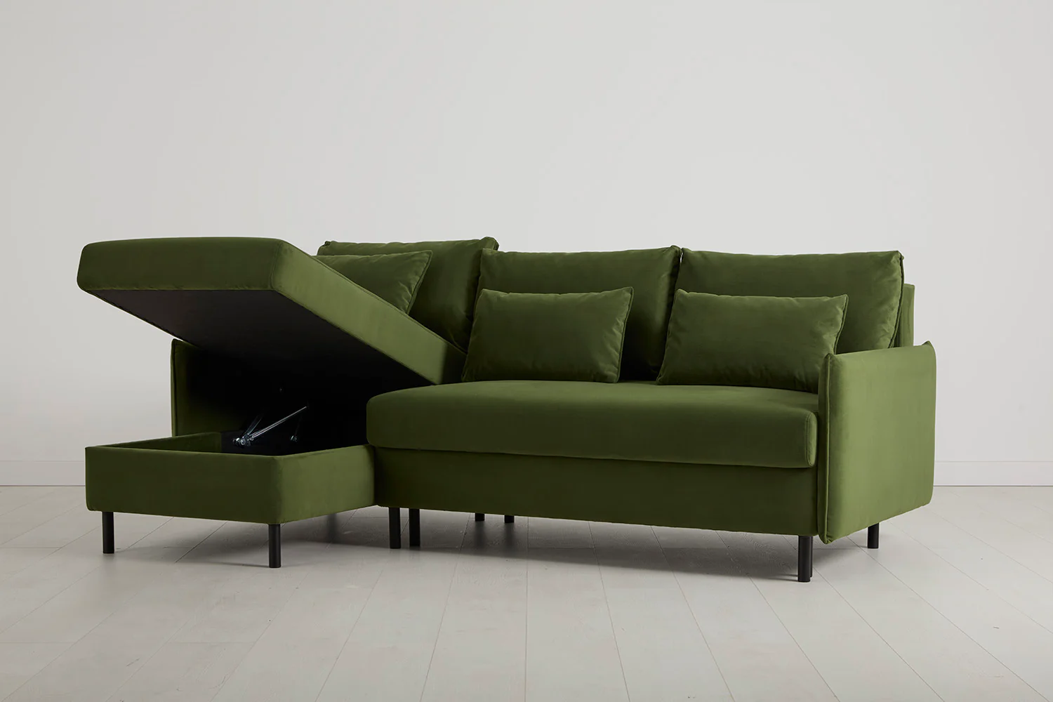 Model 12 Sofa Bed with Storage 3 Seater Left Chaise, Vine - Image 8