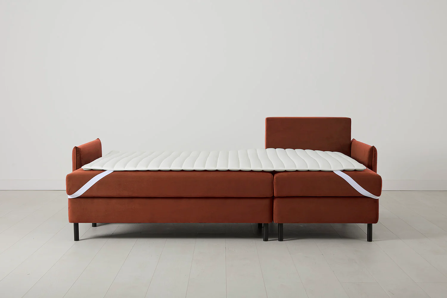 Model 12 Sofa Bed with Storage 3 Seater Right Chaise, Brick - Image 11