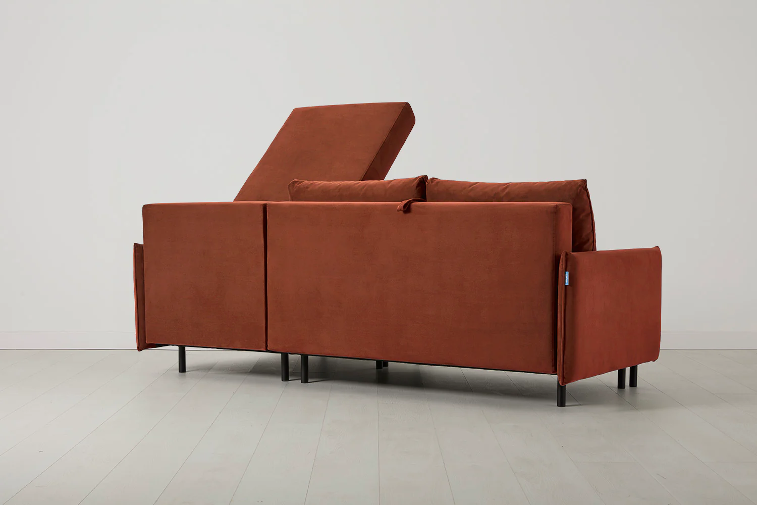 Model 12 Sofa Bed with Storage 3 Seater Right Chaise, Brick - Image 9