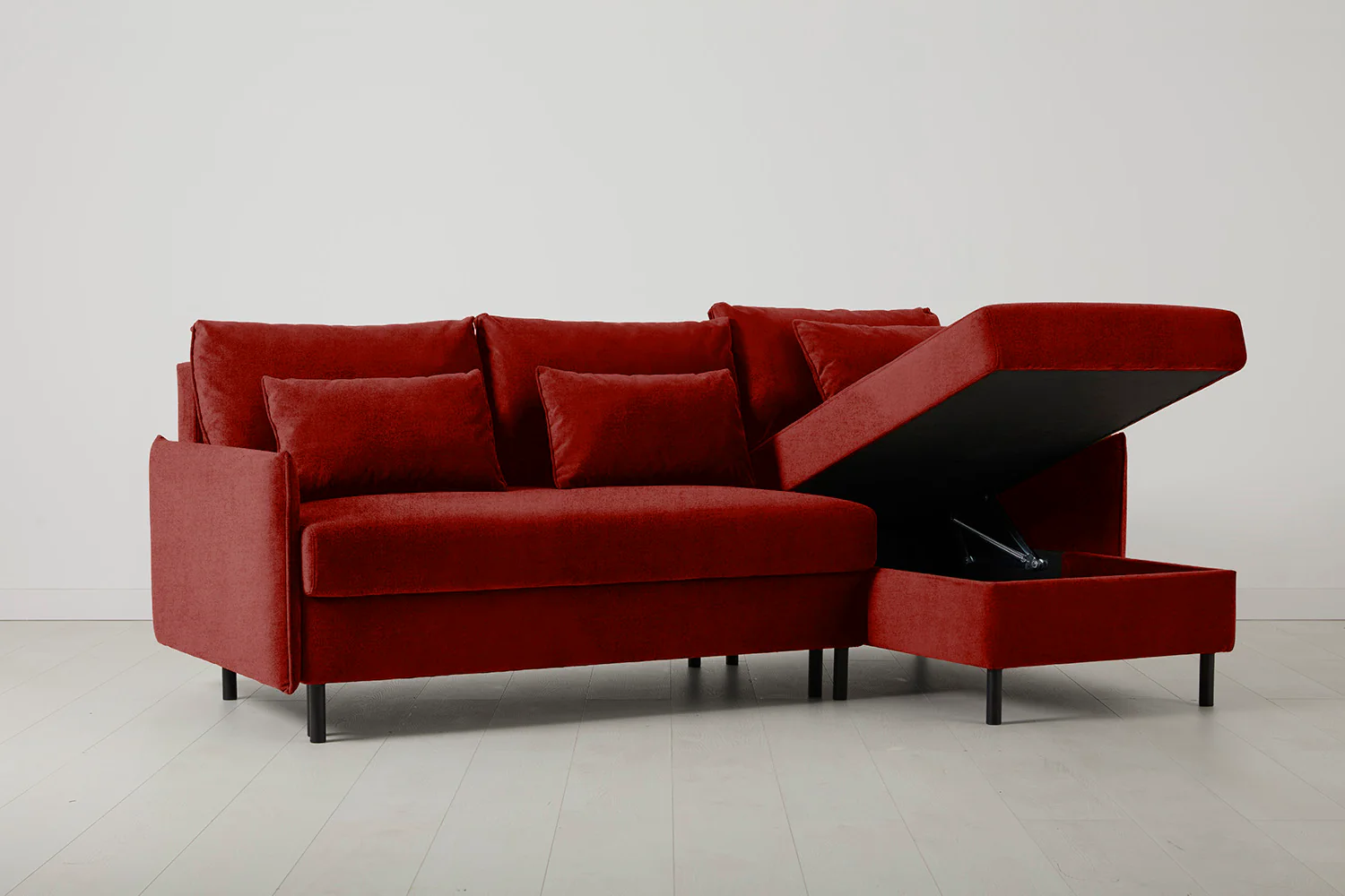 Model 12 Sofa Bed with Storage 3 Seater Right Chaise, Harissa - Image 5