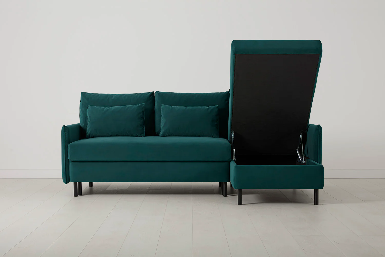 Model 12 Sofa Bed with Storage 3 Seater Right Chaise, Kingfisher - Image 7