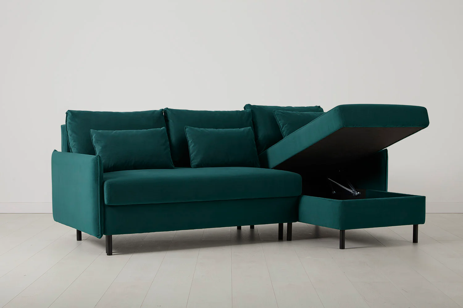 Model 12 Sofa Bed with Storage 3 Seater Right Chaise, Kingfisher - Image 9