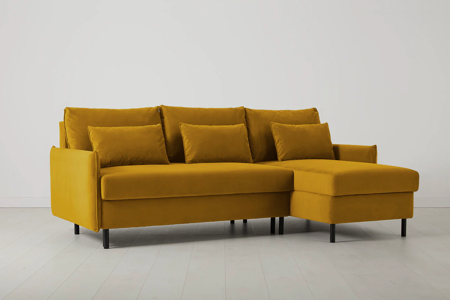Model 12 Sofa Bed with Storage 3 Seater Right Chaise, Mustard - Image 7