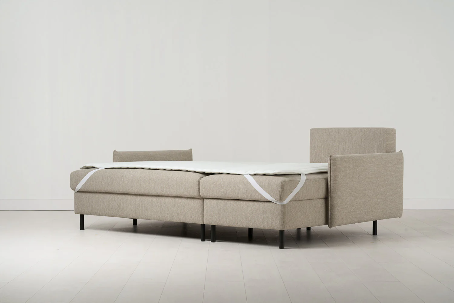 Model 12 Sofa Bed with Storage 3 Seater Right Chaise, Pumice - Image 7