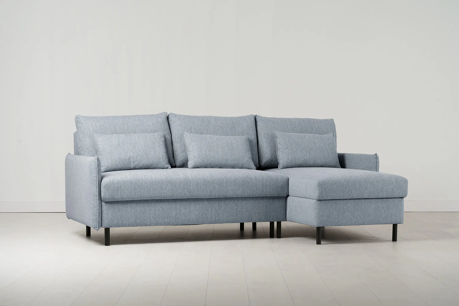 Model 12 Sofa Bed with Storage 3 Seater Right Chaise, Seaglass - Image 4