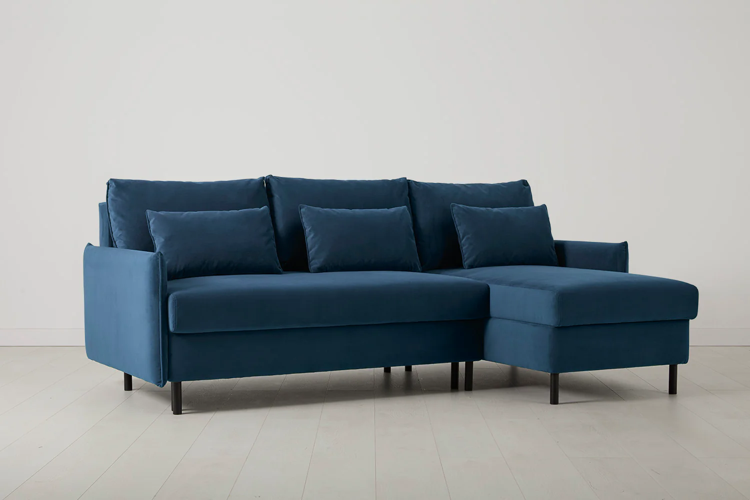 Model 12 Sofa Bed with Storage 3 Seater Right Chaise, Teal - Image 10