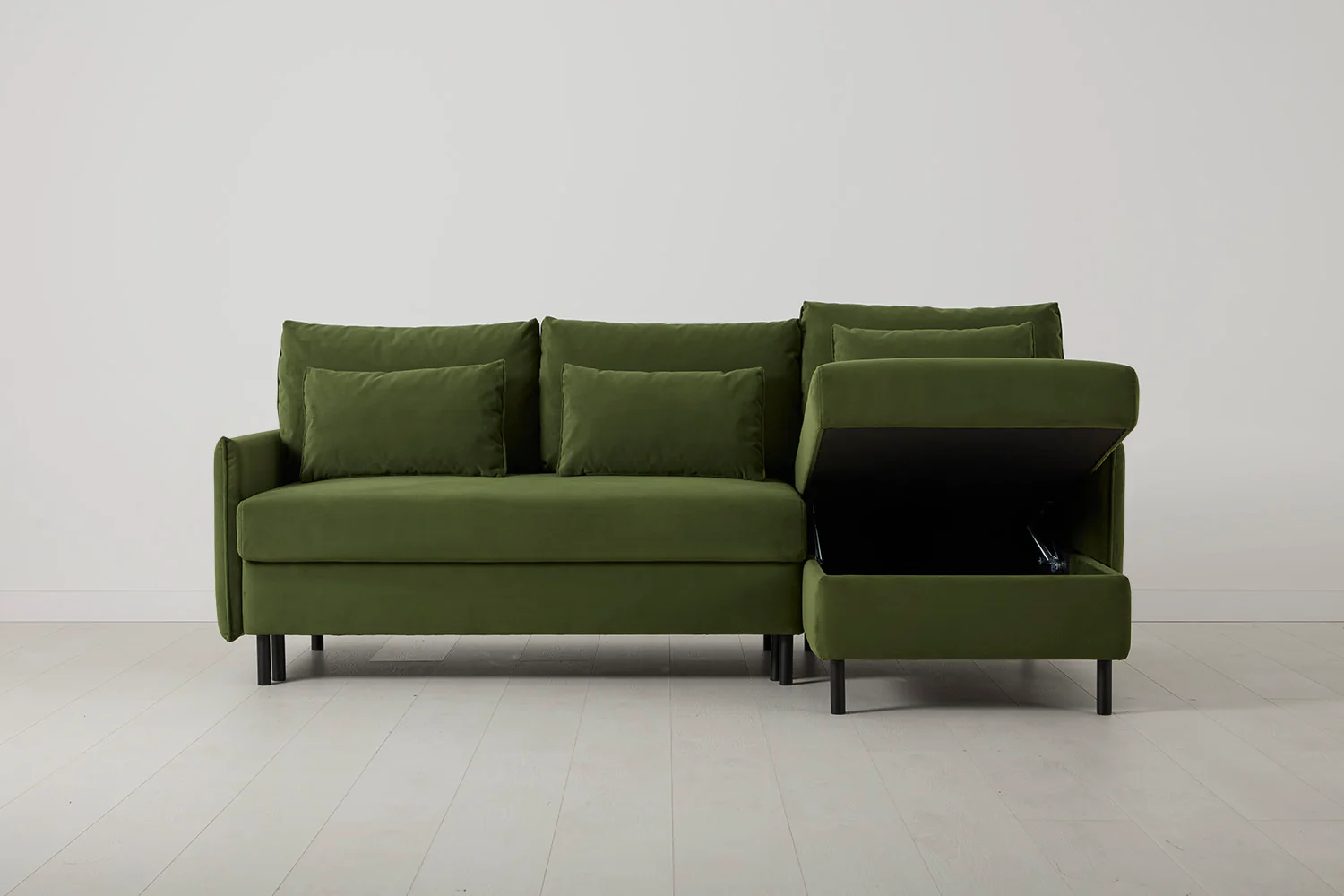 Model 12 Sofa Bed with Storage 3 Seater Right Chaise, Vine - Image 5
