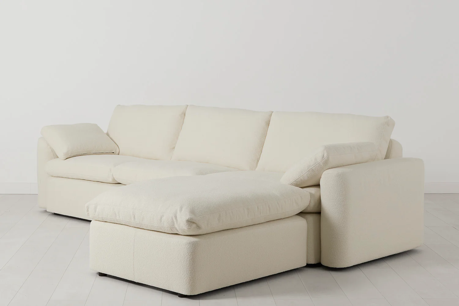 Model 13 4-Seater Sofa with Ottoman, Ivory - Image 2