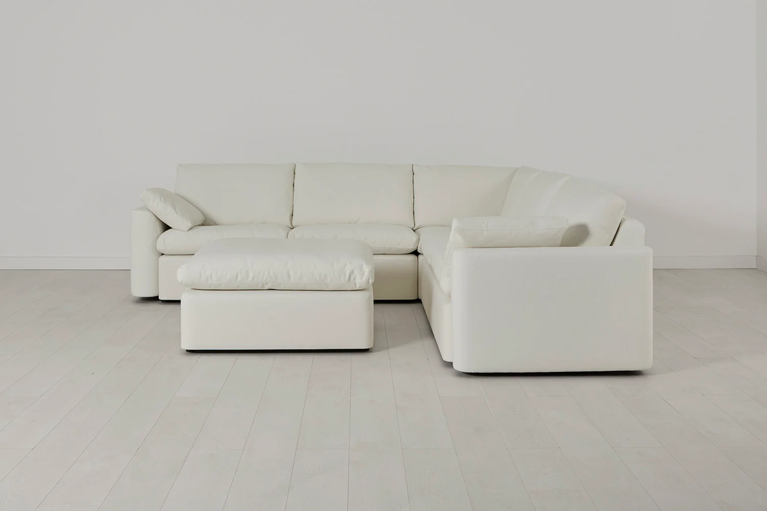 Model 13 Corner Sofa with Ottoman, White - Image 3