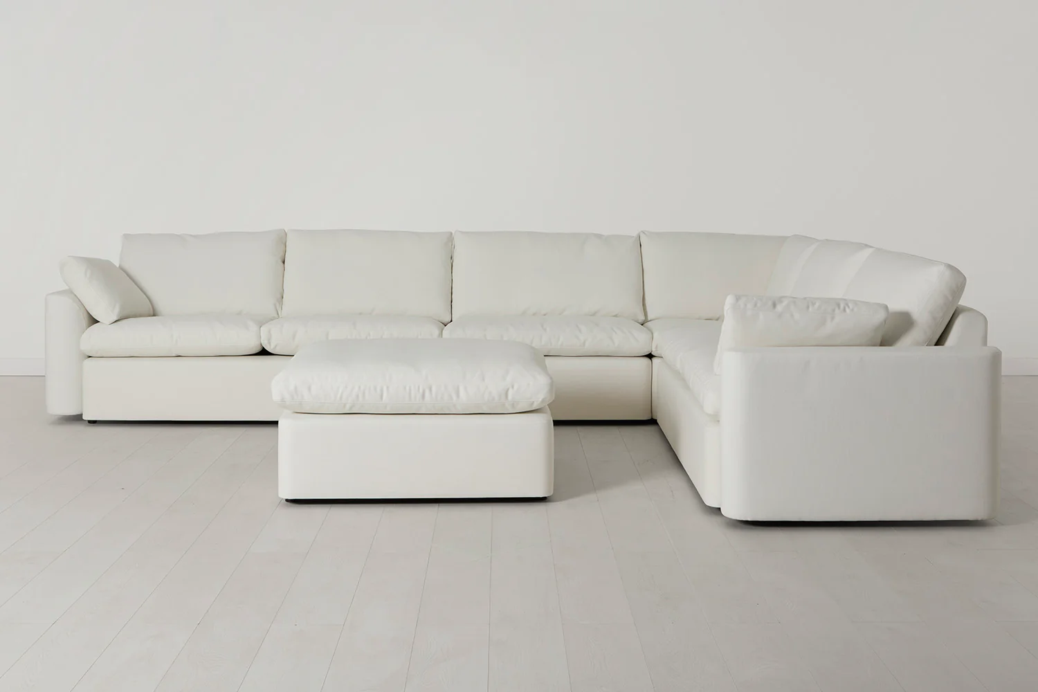 Model 13 Large Corner Sofa with Ottoman, White - Image 2