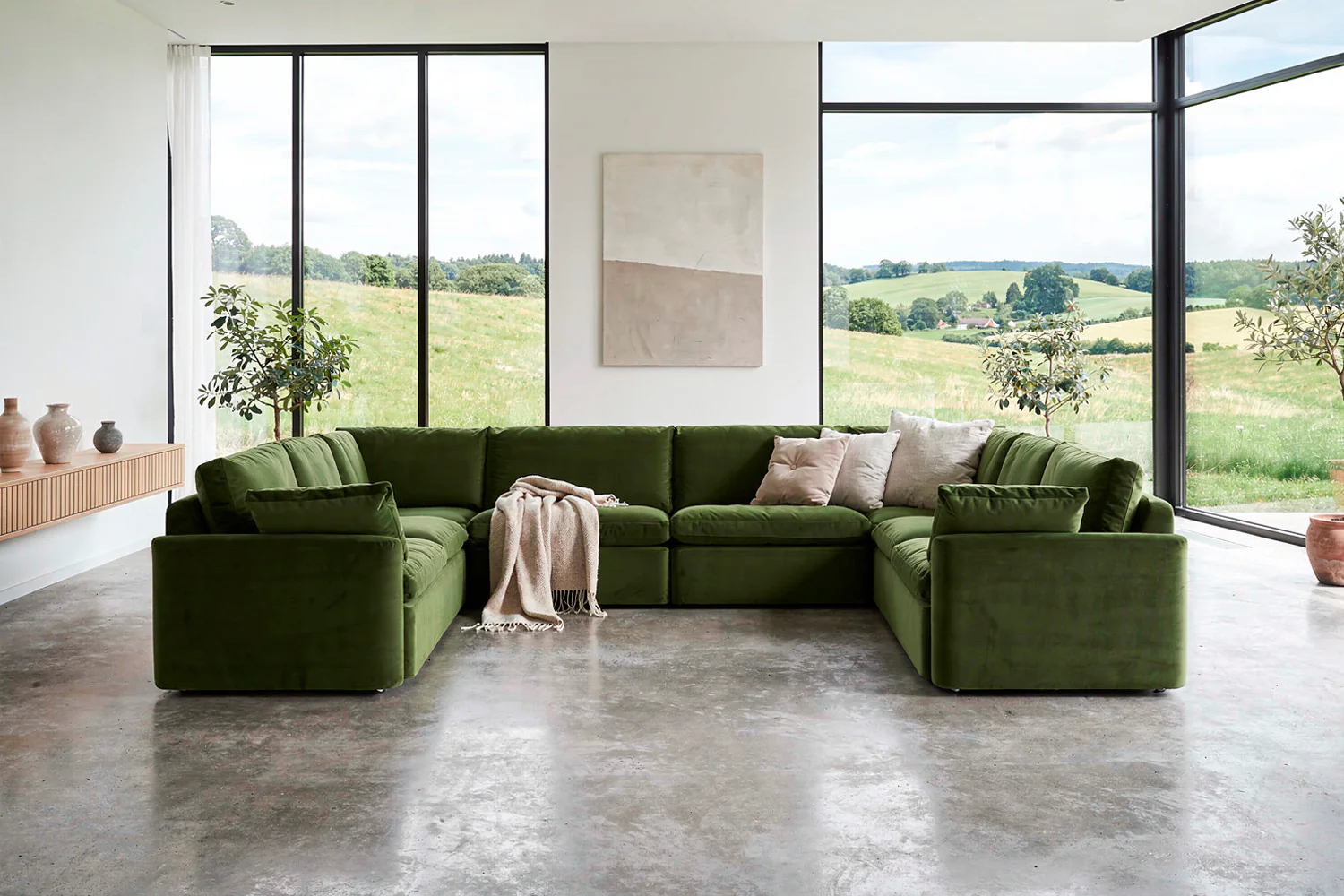 Model 13 U Shaped Sofa, Vine - Image 2