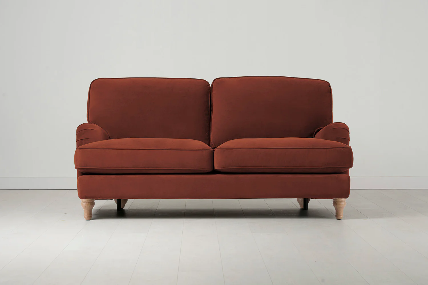 Model 15 2 Seater Sofa, Oak / Brick