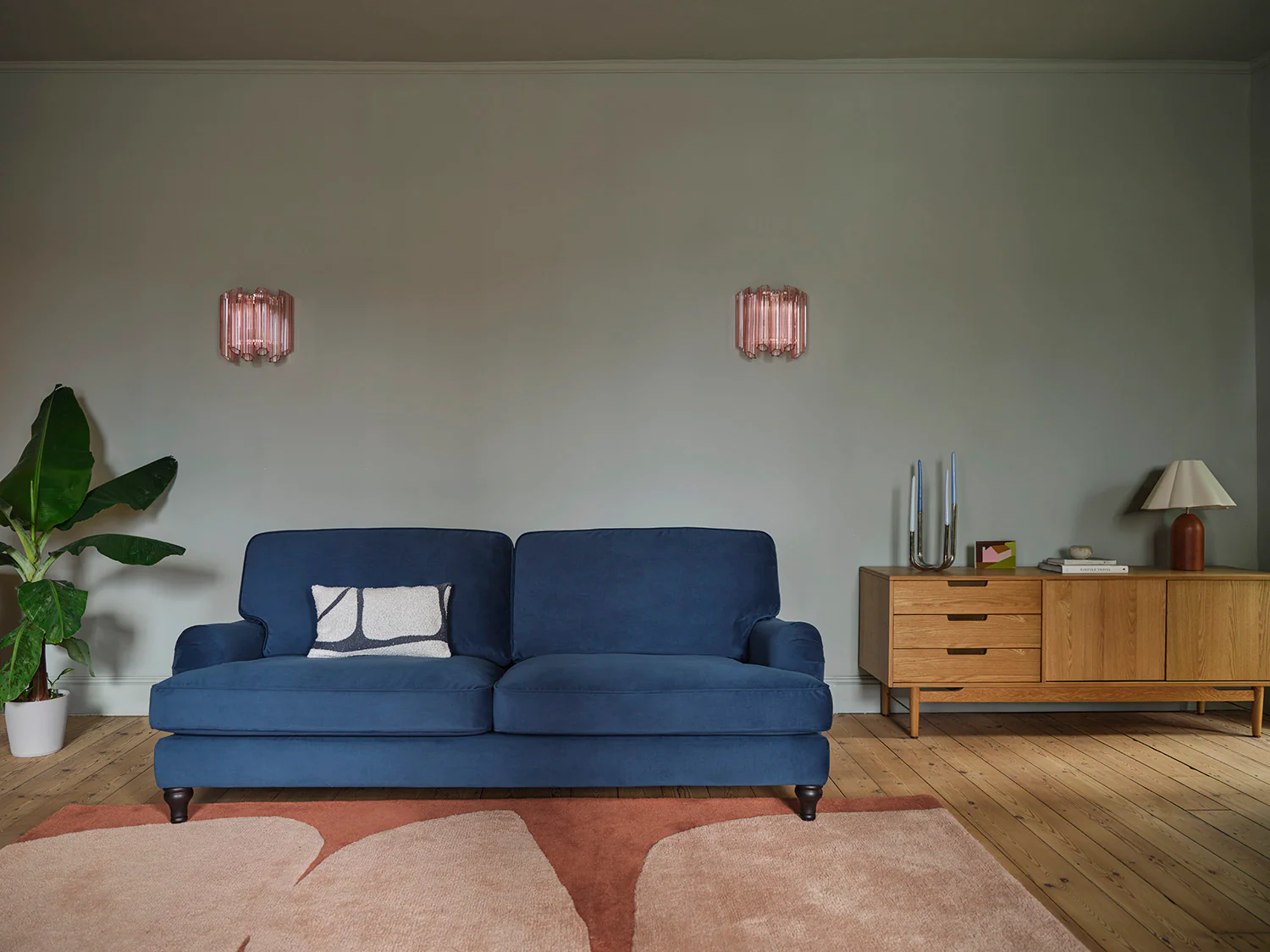 Model 15 2 Seater Sofa, Oak / Teal - Image 2