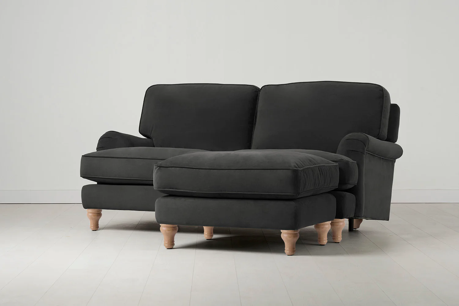 Model 15 2 Seater Sofa with Ottoman, Oak / Charcoal - Image 2