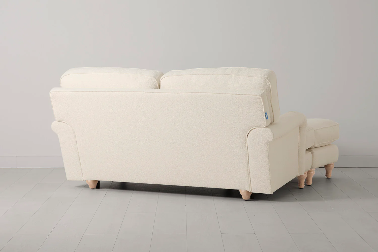 Model 15 2 Seater Sofa with Ottoman, Oak / Ivory - Image 3
