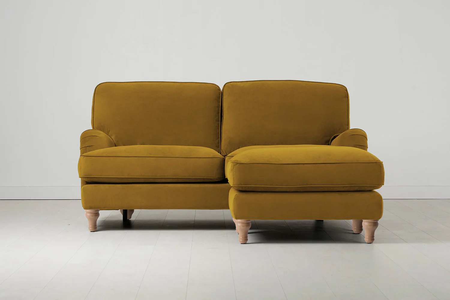 Model 15 2 Seater Sofa with Ottoman, Oak / Mustard
