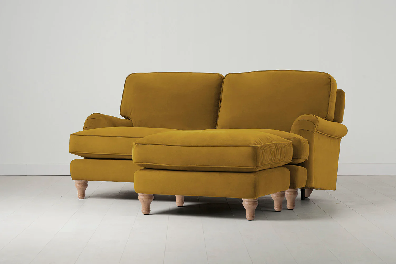 Model 15 2 Seater Sofa with Ottoman, Oak / Mustard - Image 2