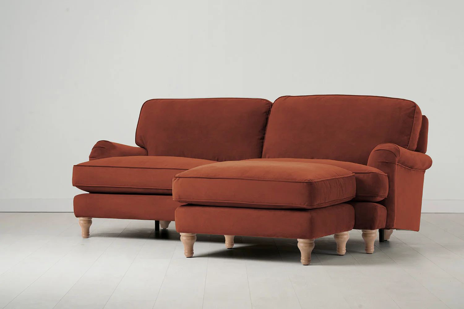 Model 15 3 Seater Sofa with Ottoman, Oak / Brick - Image 2