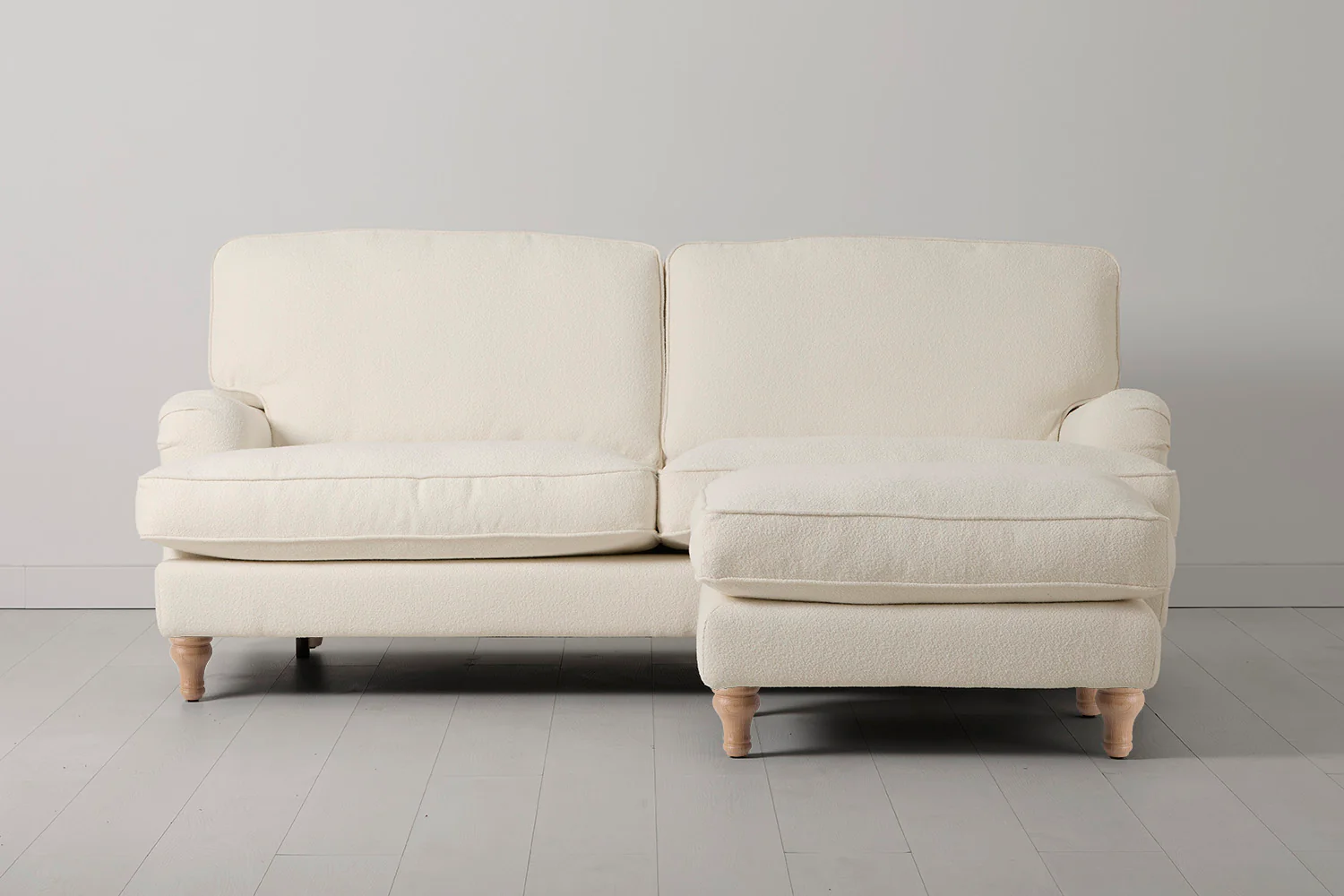 Model 15 3 Seater Sofa with Ottoman, Oak / Ivory