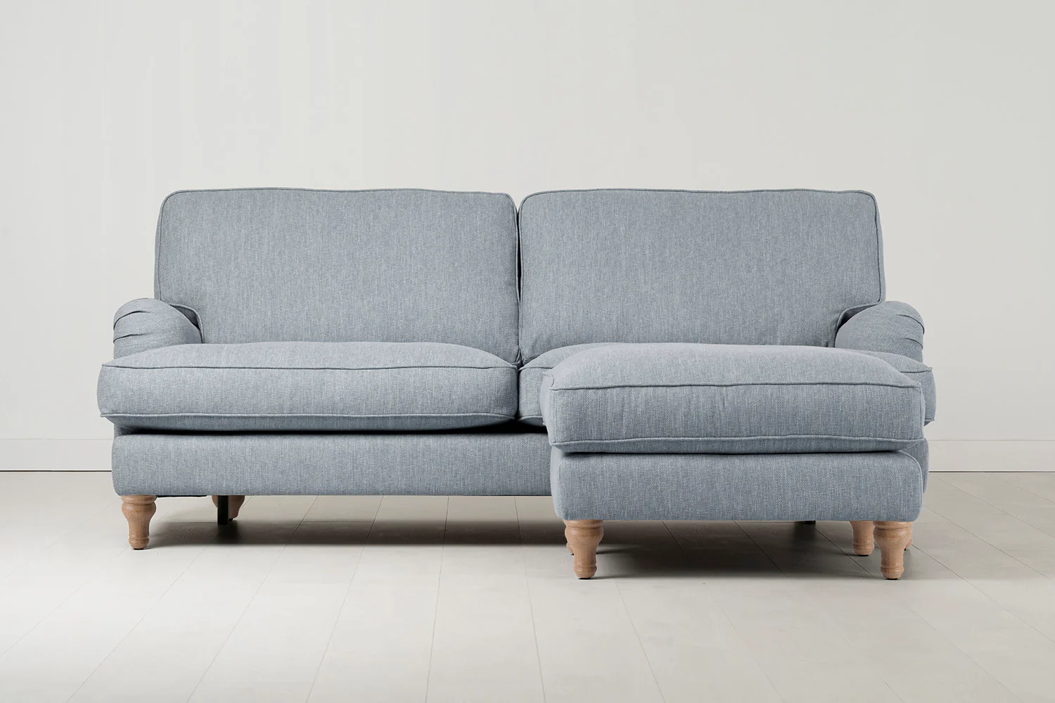 Model 15 3 Seater Sofa with Ottoman, Oak / Seaglass