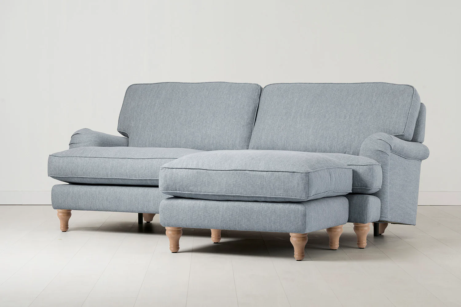 Model 15 3 Seater Sofa with Ottoman, Oak / Seaglass - Image 2
